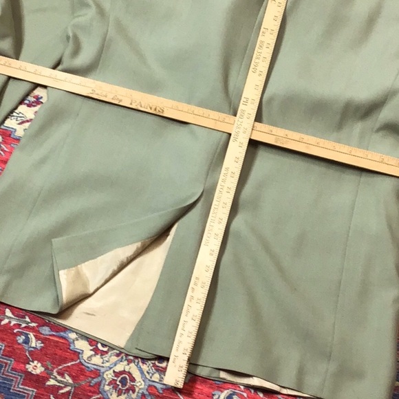 Ex Cond. JOHN BLAIR Sage Green Textured Single Breasted Tailored Suit Coat 52XL - Picture 10 of 12